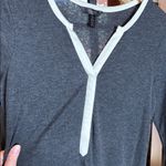 Soma Charcoal Gray Henley Pajama Top with Cream Trim Size Small Photo 6