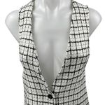 ZARA White Black Plaid Check Tweed Sleeveless Camisole Mini A-Line Tank Dress XS Photo 3