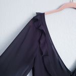 Revolve A.O.T.C Sexy Black Sheer Peekaboo Ruffle Long Sleeve Dress Photo 6