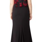 Badgley Mischka Floral Popover Gown, Black & Red, Size 14 Retail $890.00 Photo 1