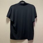 H&M  Black Deep V-Neck Short Sleeve Relaxed Fit Top Blouse Size Large Workwear Photo 4