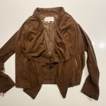 Cupcakes and Cashmere Jacket Womens Medium Vegan Suede‎ Cardigan Waterfall Brown Photo 0