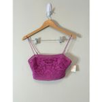 Free People  Fp One Lyra Bralette Crochet Embroidered Smocked Strap Top Size M Photo 1