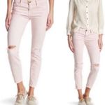 Current/Elliott  The Stiletto Skinny Crop Jeans Dusty Pink Destroy Size 25 Photo 1