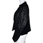 Chico's  Blazer Womens Large Black Lace Print Jacket Jeweled Button Party‎ Casual Photo 2