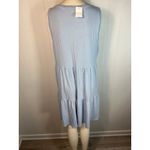 J.Crew Sleeveless Knit Tiered A-Line Mini Dress in Artic Blue. Size L. NWT Photo 2