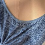 Amanda Smith  Blue Paisley Silk Maxi Dress V-neck Tie Belted Waist Size Small Photo 3