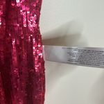 Mac Duggal SPAGHETTI STRAP V-NECK SLIP GOWN in lipstick sequins dress size 6 Photo 6