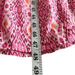 ZARA Red Pink Geometric Print Tiered Long Sleeve Resort Maxi Dress Size Small Photo 9