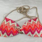 Luli Fama FLAMINGO BEACH Molded Push Up Bandeau Halter Swim Bikini Top Medium Photo 1