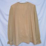 Amazon Branded Tan Long Sleeve Swiss Dot Detail V Neck Pullover Blouse Top 2XL Photo 4