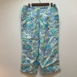 J JILL 100% LINEN CROPPED WIDE LEG TROUSER‎ BEACH PANT SIZE LARGE NWT Blue Photo 1