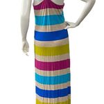 Calvin Klein Size 6 Tank Maxi Stripe Multicolor Fun Color Summer Soft Dress Photo 3