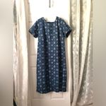 Vintage Original TY Wear Floral Denim 100% Cotton maxi jean Dress plus sz 1X Blue Photo 2