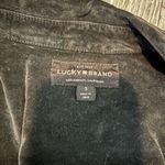 Lucky Brand Womens Charcoal Gray Velour Pearl Snap Long Sleeve Shirt Shacket SM Photo 2
