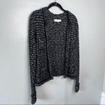 Loft Ann Taylor Cardigan Sweater Black White Stripe Small Photo 5