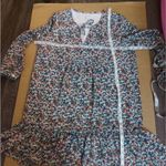 J.Crew Floral Print V- Neck with tie Boho Dress S Prairie Core Granny Coquette Photo 7