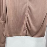 Free People Intimately  Size Large Ciao Bella Long Sleeve Ruched Top Brown Ribbed Photo 9