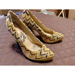 Naughty Monkey  Women's Platform Heels w. Embroidered Exterior, Snakeskin - 6 Photo 2