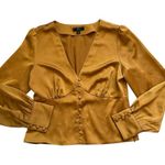 J.Crew  burnt orange v-neck button up long sleeve top size 4 Photo 11