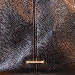 Anne Klein Black Faux Leather Hobo Bag Polka Dot Lining Photo 10