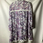 LuLaRoe NWT LULUROE WO SIZE LARGE TUNIC OR SWIM COVER UP WHITE LAVENDER WHITE FRINGE Photo 11