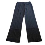 Lafayette 148 Wide Leg Virgin Wool Pant Size 10 Black With White‎ Twill Lines HR Photo 5