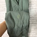 RVCA  Sage Green Gingham Print Cotton Rayon Overalls Photo 3