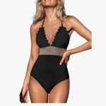 Cupshe NWT: womens 1-piece halter tie back swimsuit (S) Photo 6