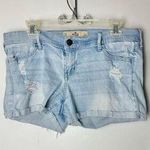 Hollister Y2K Denim Shorts Size 13 / 31 Distressed Mid-rise Light Wash Denim Photo 0