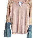 Sundance Cozy Canyon Pink and Blue/Green Bell Sleeve Sweater Blouse Size M Photo 0