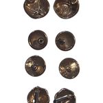 Four (4) Vintage Round Enamel 80s Retro Button Earrings Post Back Large Studs Gold Photo 7
