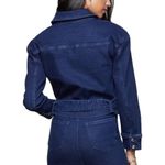 Good American  Blue The 70s Icon Cropped‎ Denim Jean Jacket Size M Photo 2