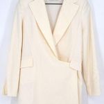 ZARA Collared Plunge Blazer Dress Stretch Wool Blend in Cream Ivory Women's XS Photo 0