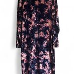 Boohoo  Long Maxi Dress Sz 16 Elegant Tie-Dye Turtleneck/Roll Neck Velvet Photo 3