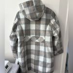 Jones New York Women's Hooded Zip-Up Checkered Pea Coat - Gray Photo 8