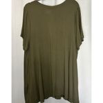 Lane Bryant  Olive Green V Neck Flowy Tee Shirt 22/24 Short Sleeve NWT Photo 5