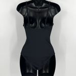 Aerie  One Piece Full Coverage Swimsuit Black Tie‎ Front Cutout Size Small Photo 3