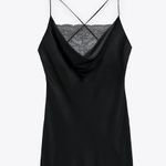 ZARA SATIN DRESS WITH LACE Photo 3