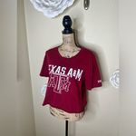 PINK - Victoria's Secret  by 5th & Ocean Texas A&M Maroon Cropped TShirt Sz M Photo 4