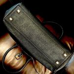 Henri Bendel CARLYLE Caviar Tumbled Black Leather Satchel Tote Crossbody Photo 4