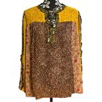 DR2 Daniel Rainn Long Sleeve Floral Peasant Top Yellow Size 1X Photo 3