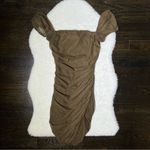 Princess Polly Brown Charvi Ruched Mesh Mini Dress Photo 1