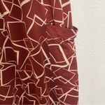 Boho Smocked Waist Pants | Red Geometric Print | S Photo 3