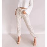 Women's Champagne Sequin Joggers sz medium Gold Photo 3