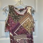Signature Studio  Multicolor Boho Print Cold Shoulder Top size S Photo 6
