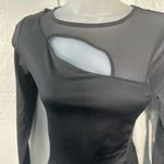 Crave fame  Women’s Long Sleeve Black Cut Put Top Size Small NWT Photo 5