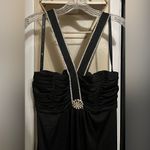 Night Moves Prom Collection Black Ruched Backless Gown Size 12 Photo 1