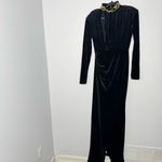 Miss Circle Zenaida Black Cutout High Slit Velvet Gown Size Small Photo 1