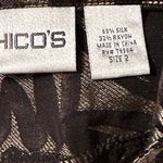 Chico's Women's Jacket Size 2 Large Floral Silk Rayon Brown Long Sleeve Classic Photo 6